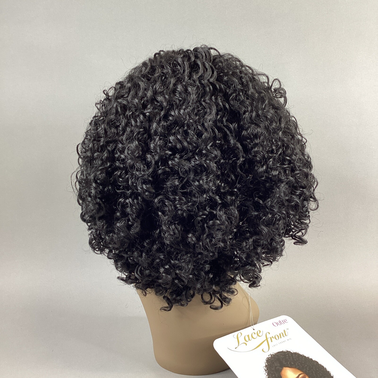 Shay Short Curly #1B Off Black Synthetic Lace Front Wig by Outre Lace Part