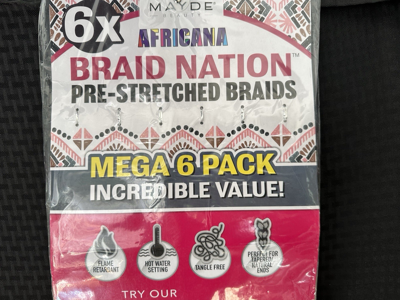MAYDE Beauty Africana Mega 6x Pre-Stretched BRAID NATION 24″ HAIR EXTENSIONS-New