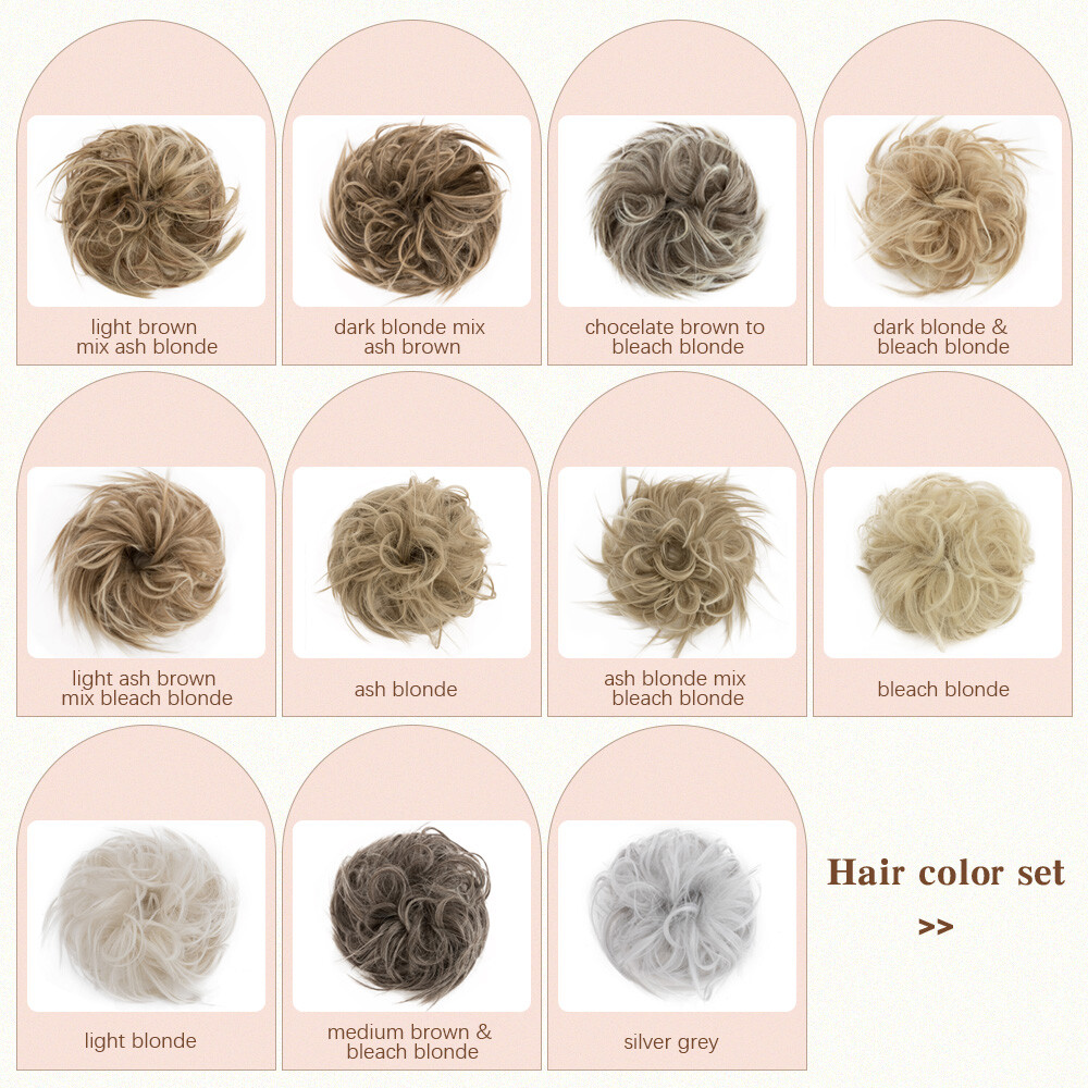 Curly Messy Bun Hair Piece Thick Updo Scrunchie Hair Extensions Real As Human US