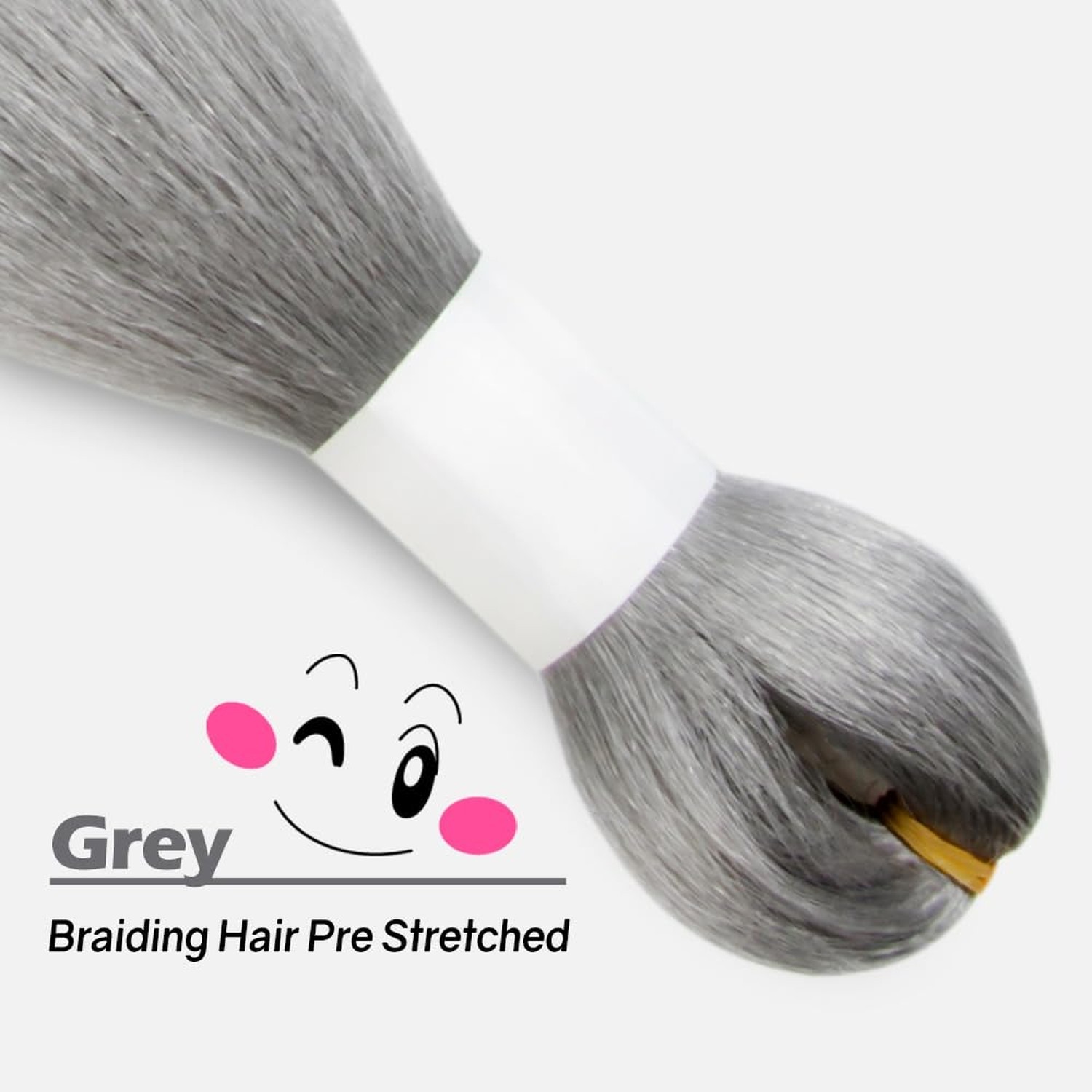 Silver Grey Braiding Hair 14 Inch Short Pre Stretched Hair Straight… Fast Ship