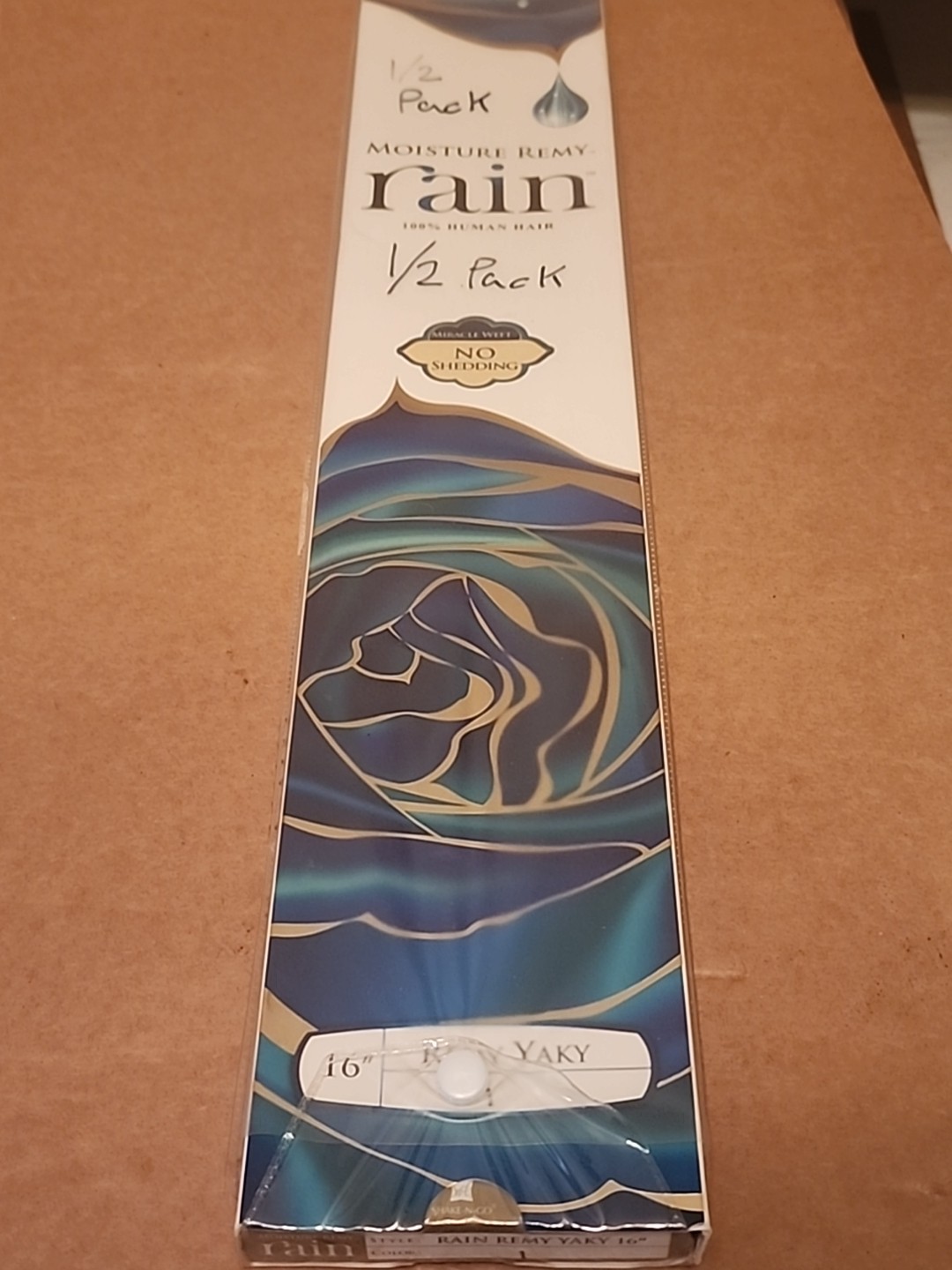 1/2 Half Pack!!! Moisture Remy Rain Yaky_100% Human Hair Weave Extension_16″_#1*