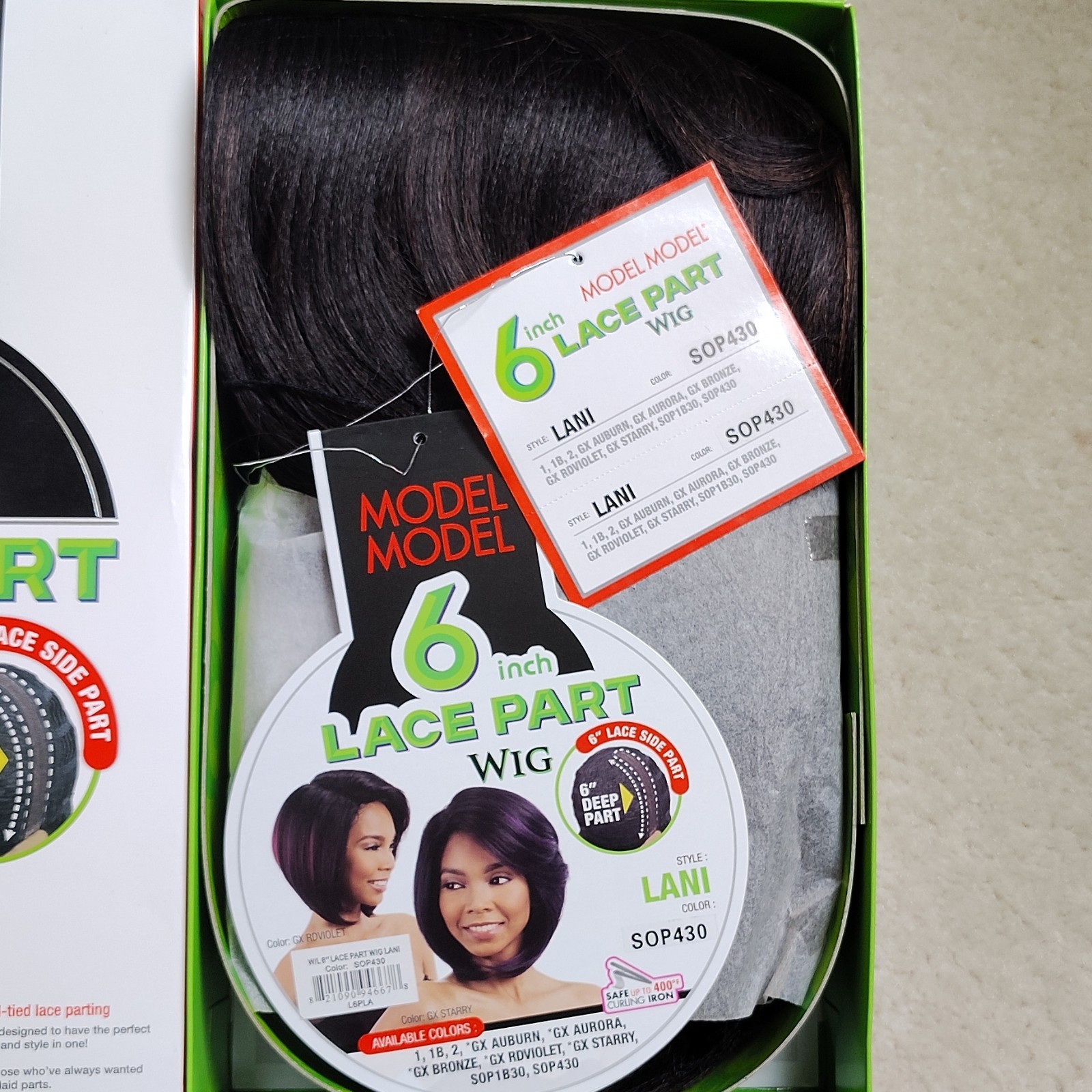 Model Model 6in Lace Part Synthetic Heat Resistant Wig Lani Side Part SOP430