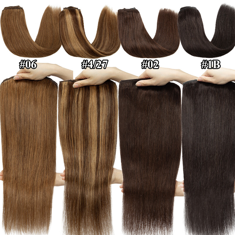 EXTRA THICK Double Weft Clip In 100% Human Hair Extensions Full Head 140g BLONDE