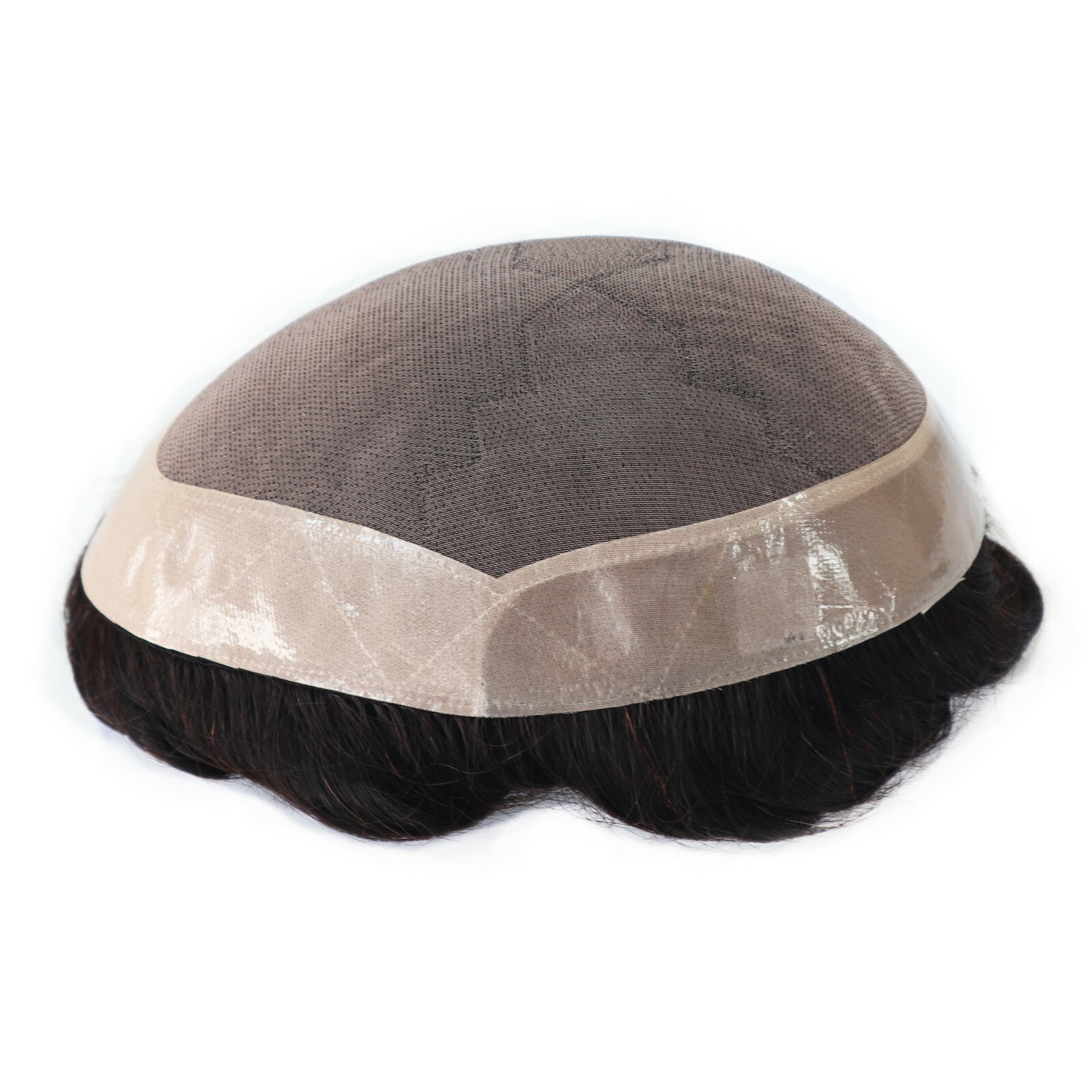 Mens Human Hair Replacement System Hairpiece Fine Mono Poly Skin Toupee