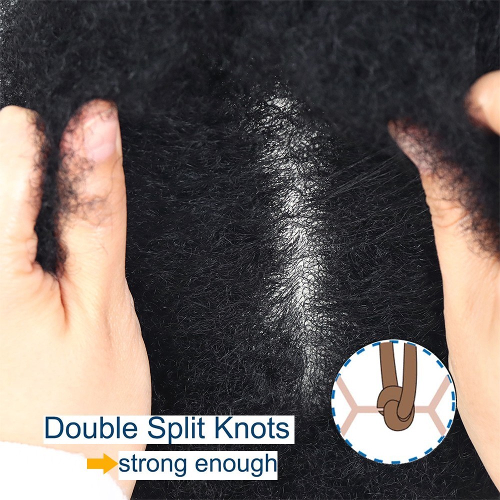Afro Curly Human Hair Toupee Men Thin Skin African Male Toupee Full PU System