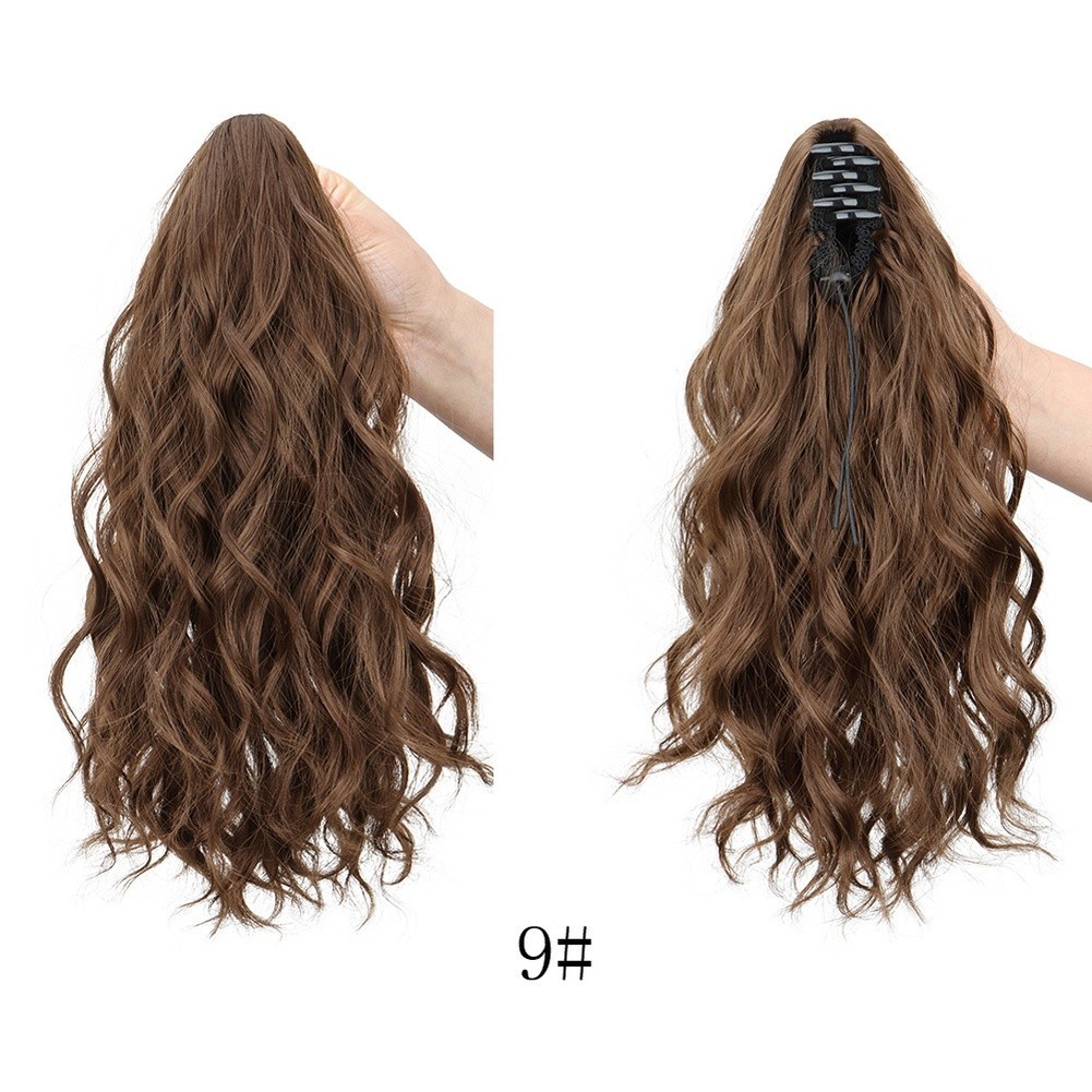 Curly Hair Water Wave Ponytail Clip Heat Resistant Synthetic Hair 35cm