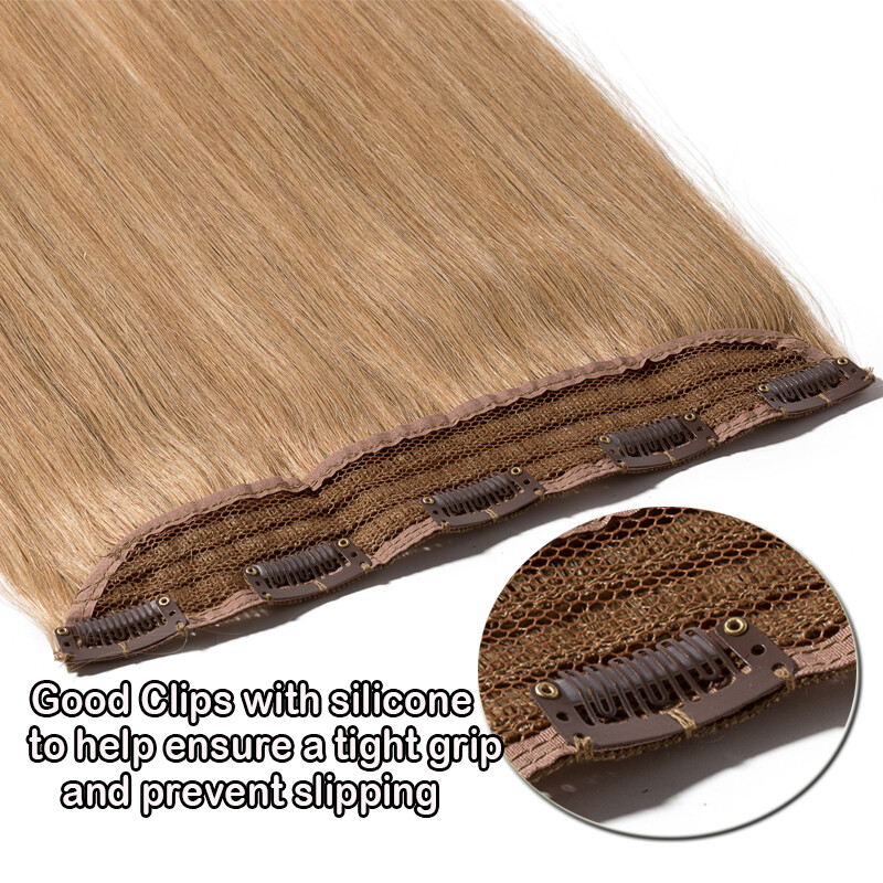 Thick One Piece Clip In 100% Remy Human Hair Extensions 3/4 Full Head Weft Ombre