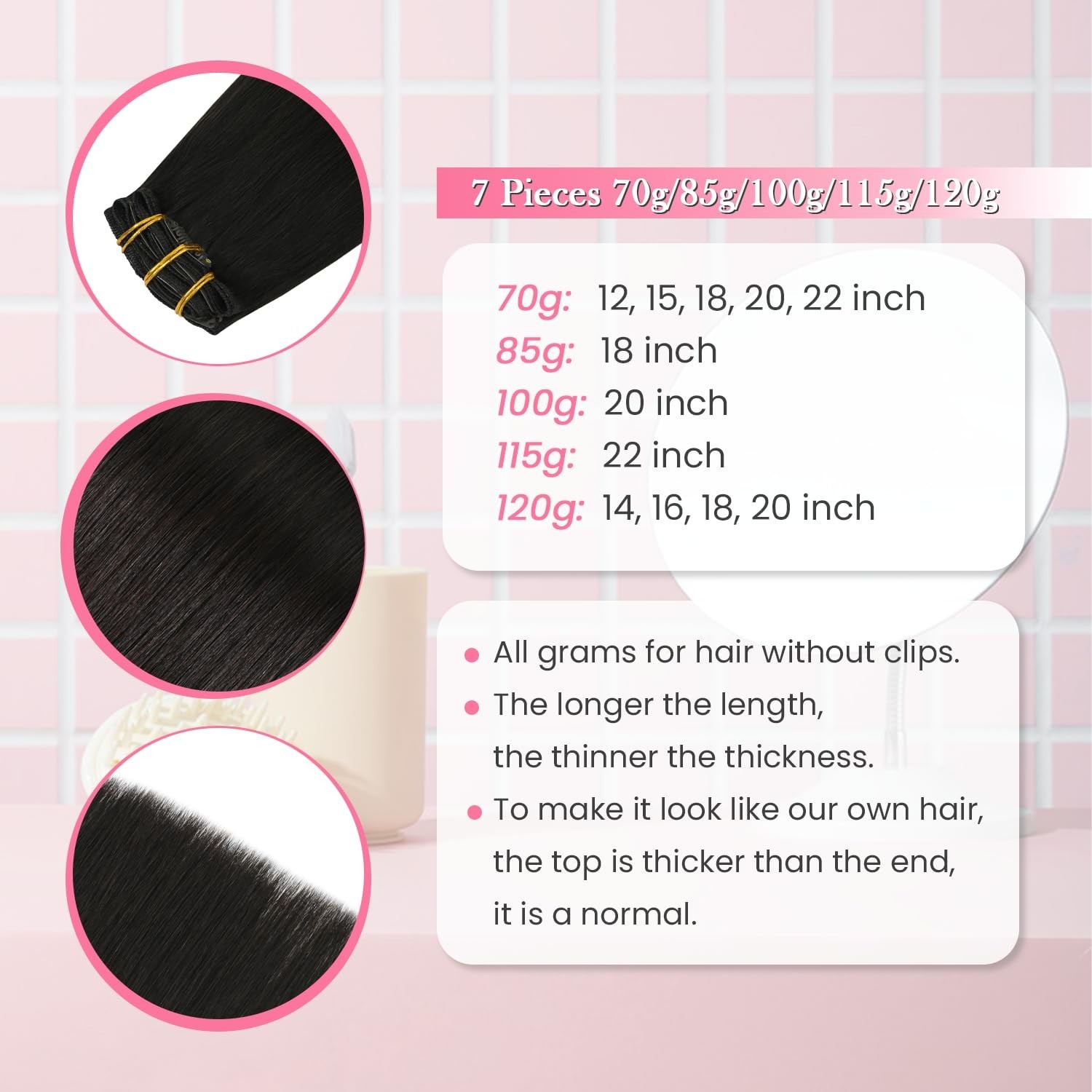 Aison Dark Brown Clip in Hair Extensions Real Human Hair 70G Remy Human Hair …