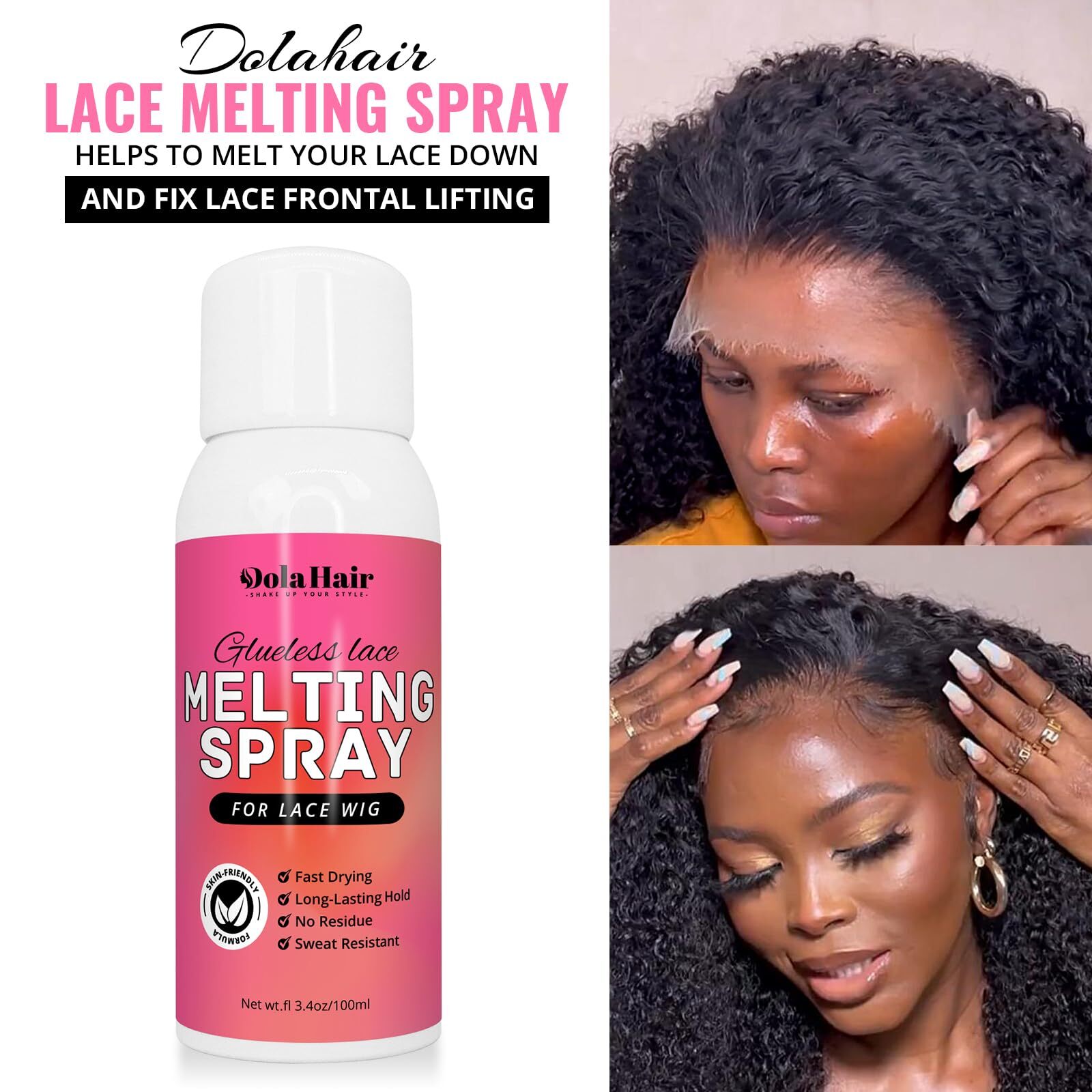 Lace Melting Spray for Glueless Wigs 8oz Wig Bond Adhesive Spray