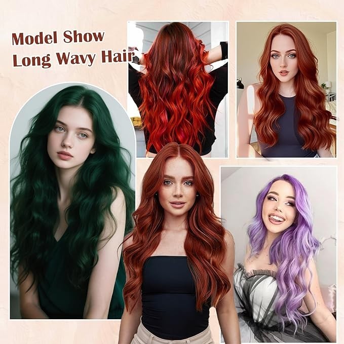 Auburn Long Curly Wavy 26in Premium Hair
