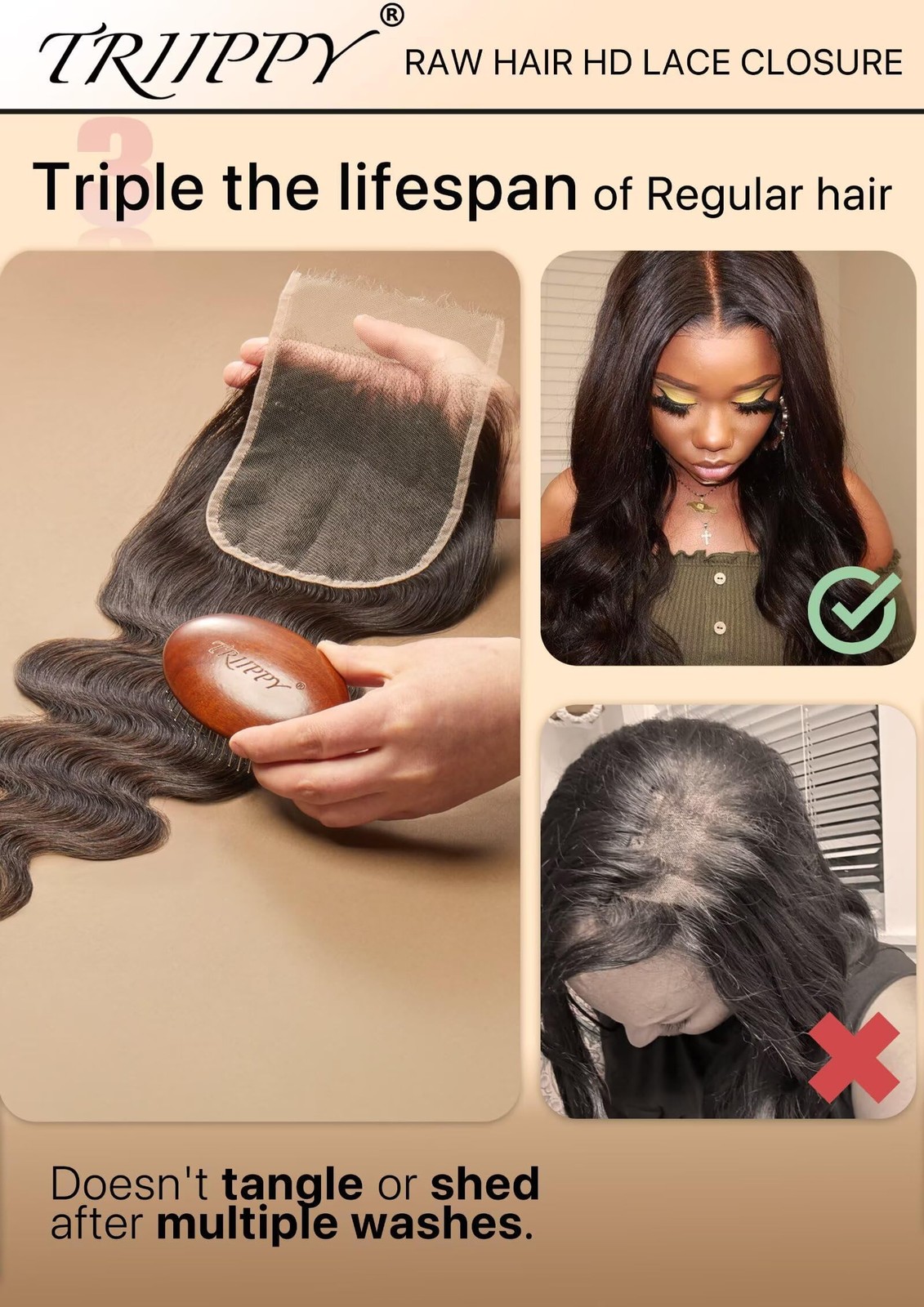 Raw Hair 5×5 HD Lace Closure Body Wave,More Less Shedding than Regular Virgin…