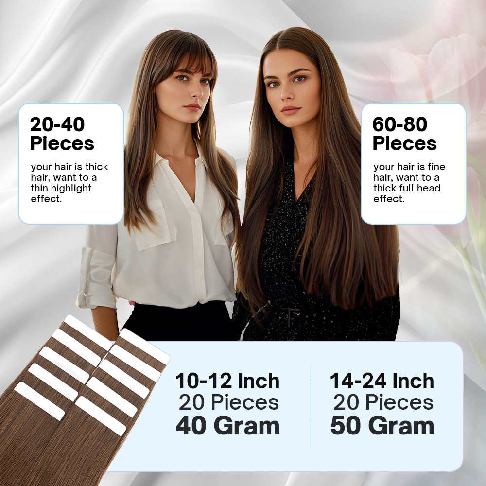 CLEARANCE 100% Remy Tape In Human Hair Extensions Thick 150G Skin Weft Highlight