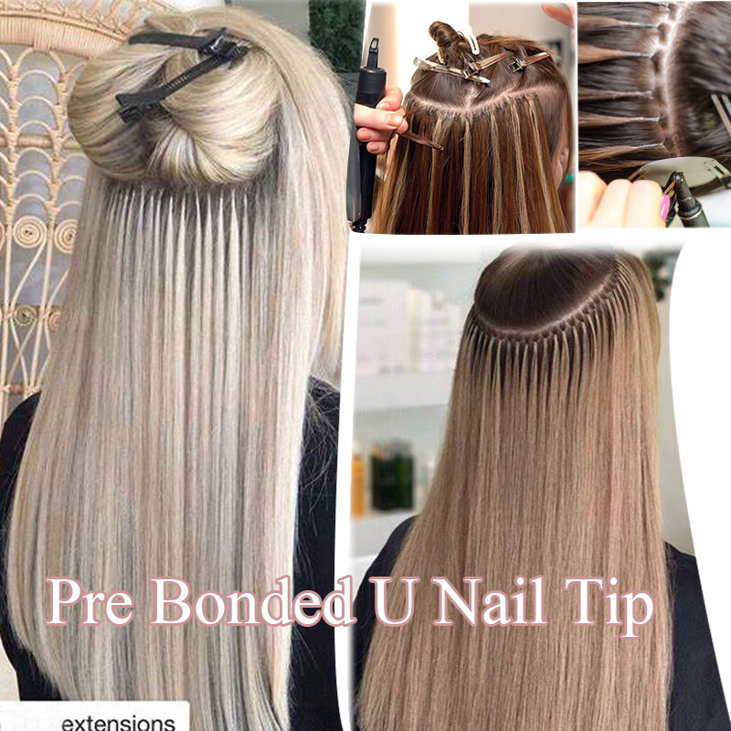 Pre Bonded Keratin 1G/S U Nail Tip Human Remy Hair Extensions THICK 150G Caramel