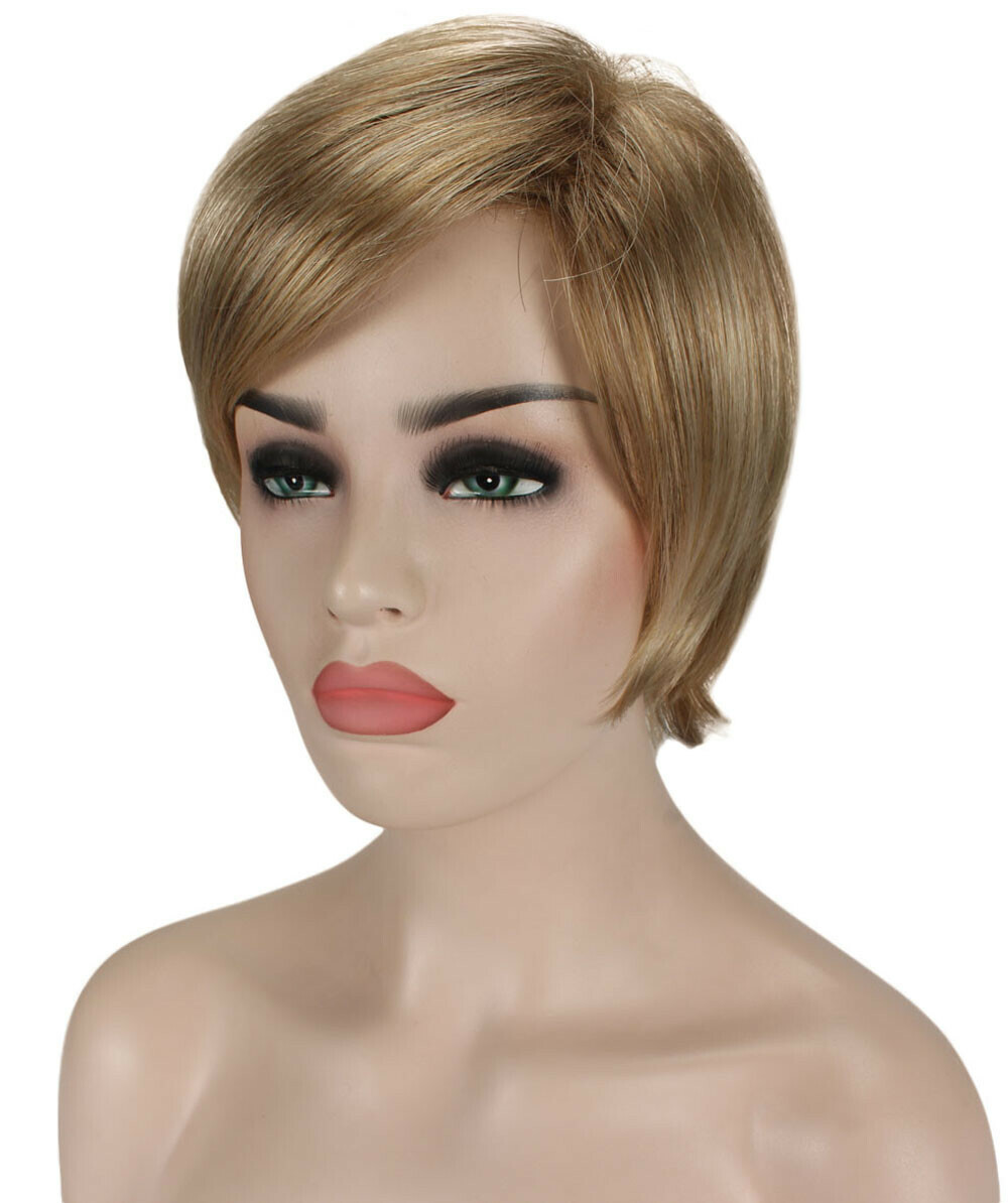 Ingrid – Srraight Kanekalon Synthetic Fiber Full Wig, 3.25 – 5.75 in, Ash Blonde
