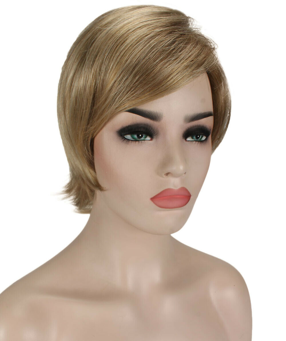 Ingrid – Srraight Kanekalon Synthetic Fiber Full Wig, 3.25 – 5.75 in, Ash Blonde
