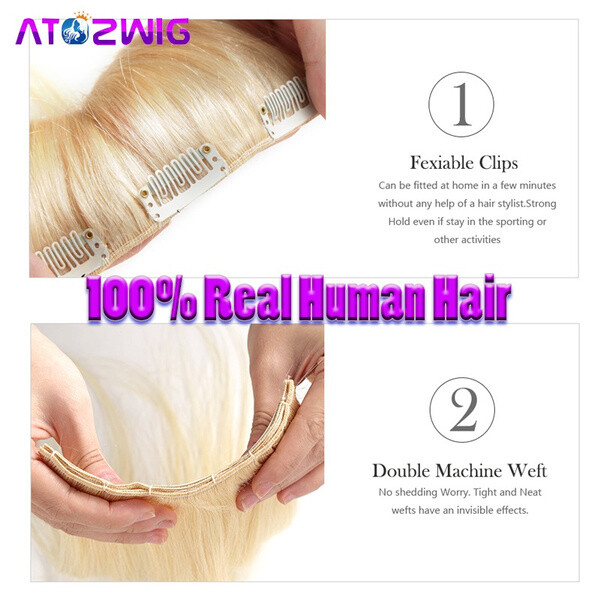 Full Head Clip In Human Hair Extensions Straight Remy Real Hair 7 Pcs/Set 70G