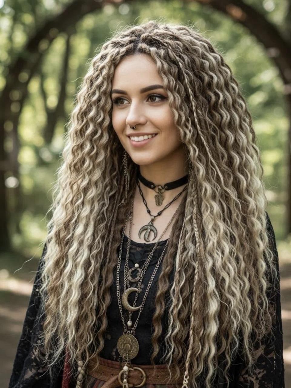 Handmade DE Push-Up Curly Dreads Set, 50 DE, 23 in, Full Head, Exclusive