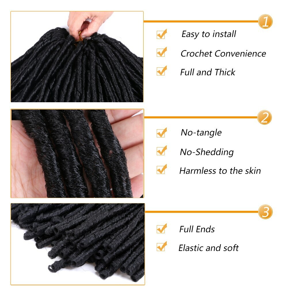 14 Inch Soft Faux Locs Crochet Hair Soft locs Synthetic Braiding Hair Extensions