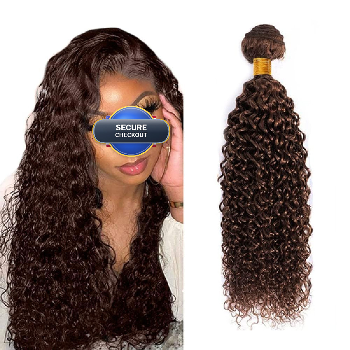 Ubinica Chocolate Brown 4 Human Hair Bundles 18 20 22 Inch Jerry Curly Bundles