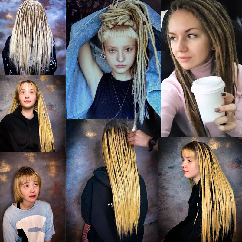 50cm Ombre Dreadlocks Extensions Crochet Braiding Hair Dreads Locs Synthetic New