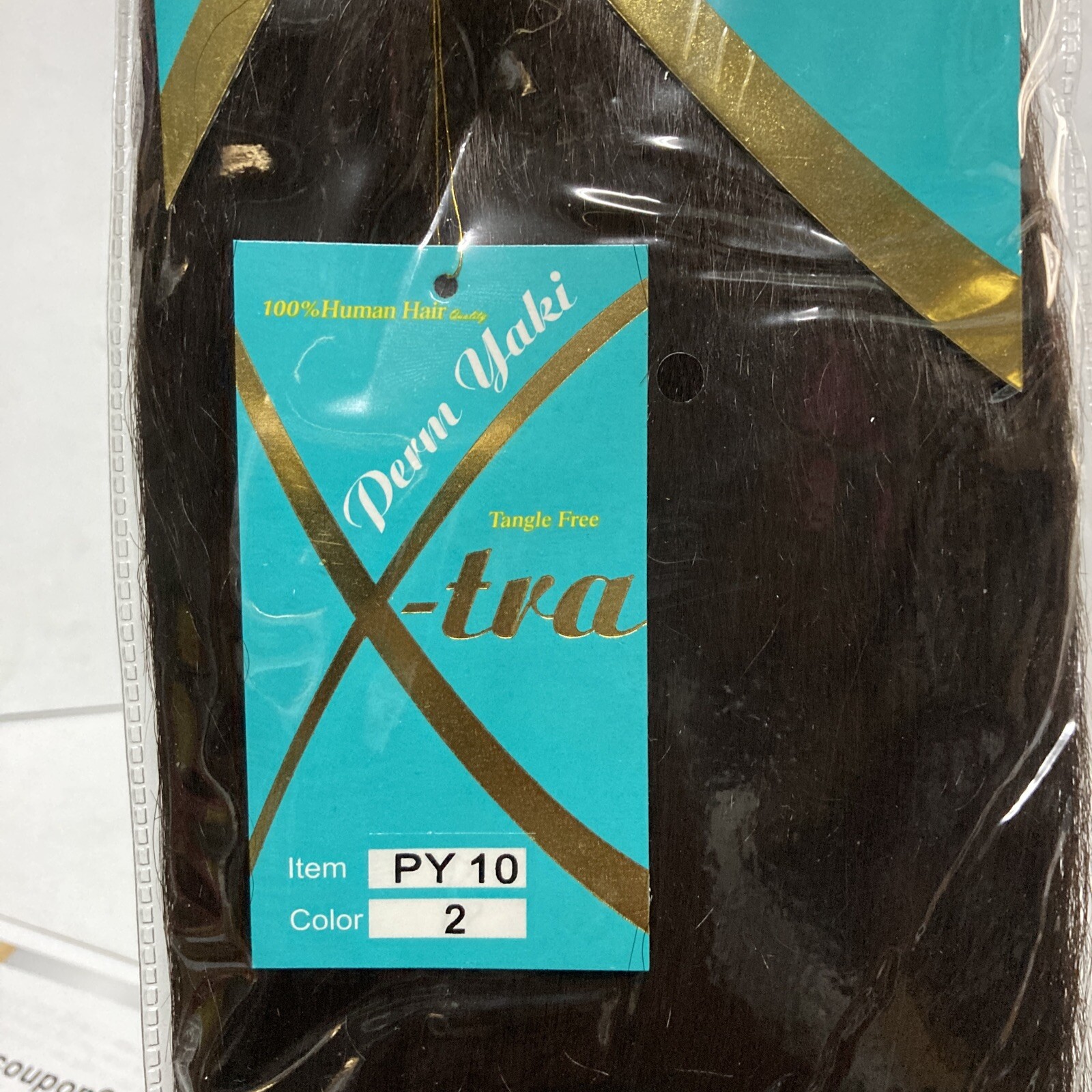 1 Pack 10″ Human Hair quality Extensions Straight Yaki Tangle free Color #2