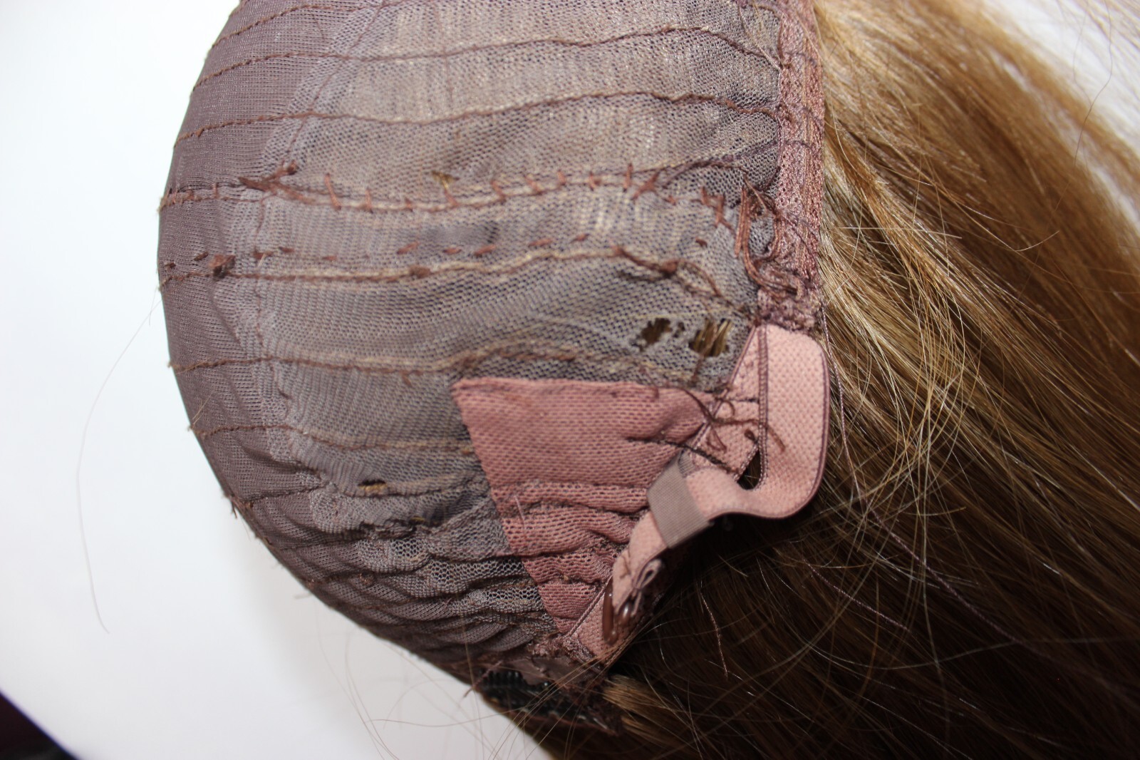 blonde human hair wig fall, sheitel type skin top used wig topper style.