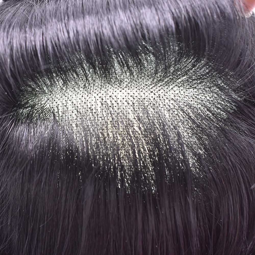 Mens Toupee Hair System Replacement French Lace Mens Hairpiece Skin Wig for Men