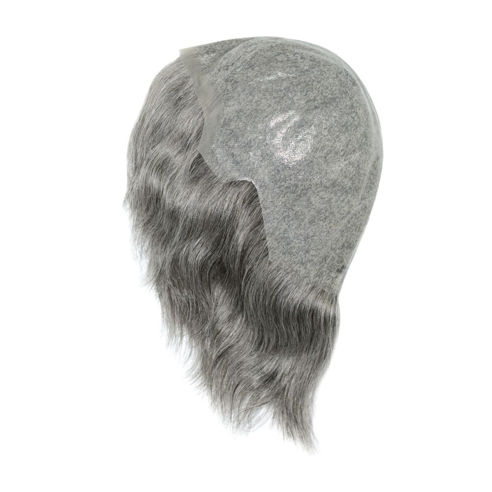 Mens Human Hair Wigs Full Thin Skin Wigs Human Hair System Medium Size 6” #1B65