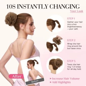 Claw Clip Messy Bun Hair Piece 100% Real Human Hair #4P27 Medium Brown Mix