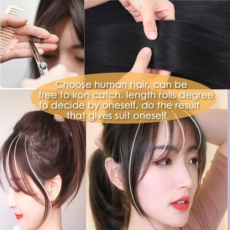 US Thick Neat Fringe Bangs Hairpiece Clips in 100% Real Human Hair Extensions R3