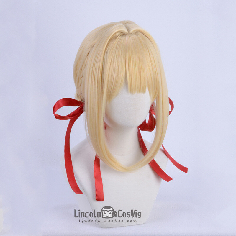 Anime Violet Evergarden Auto Memory Doll Cosplay Wig Light Golden Braid Hair