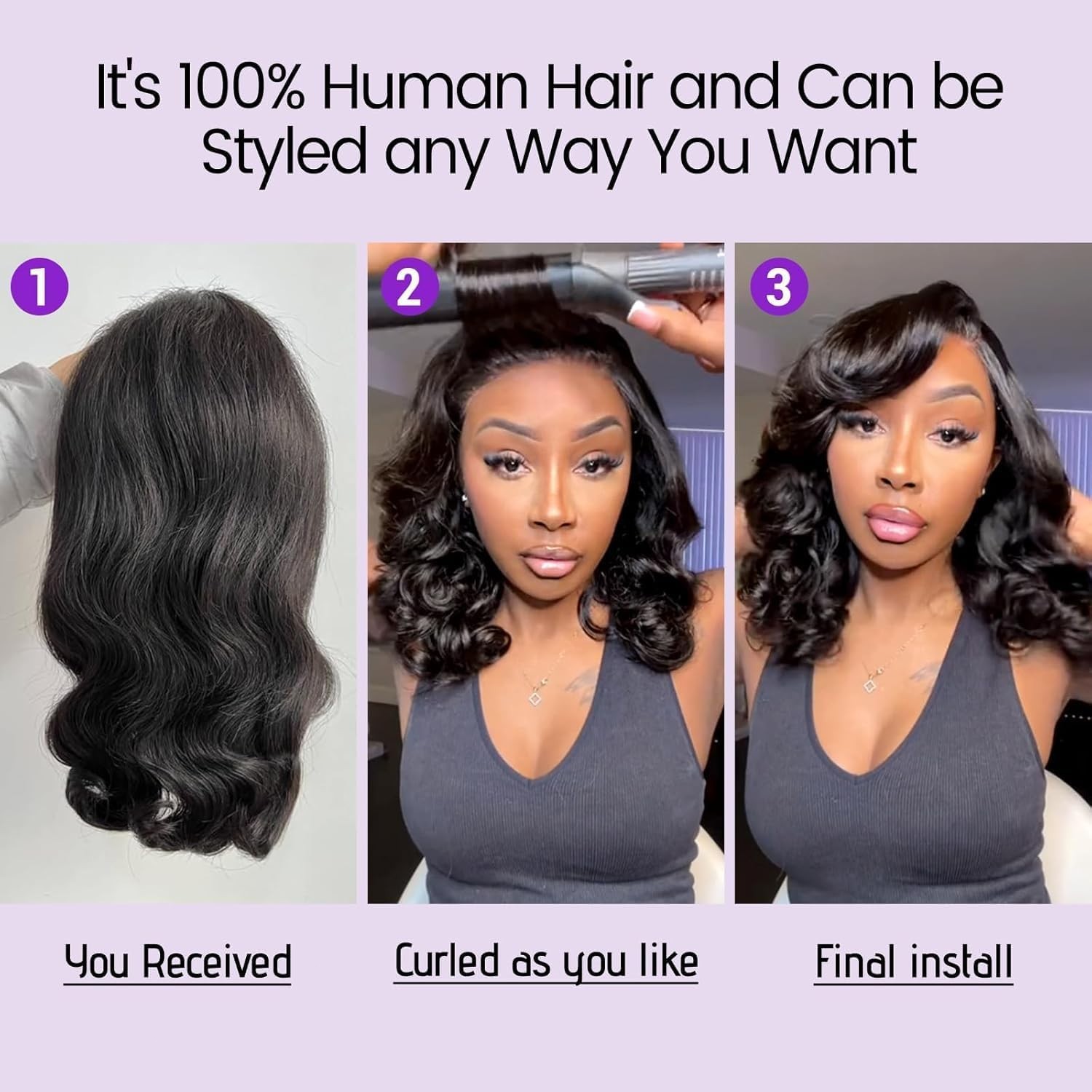 Brazilian Body Wave Precut 4×4 LaceFront Wig Human Hair Glueless Wig Wear and Go