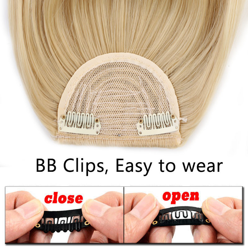 Neat Thin Bangs as Real Human Hair Extension Clip in on Fringe Fake Hairpiece US