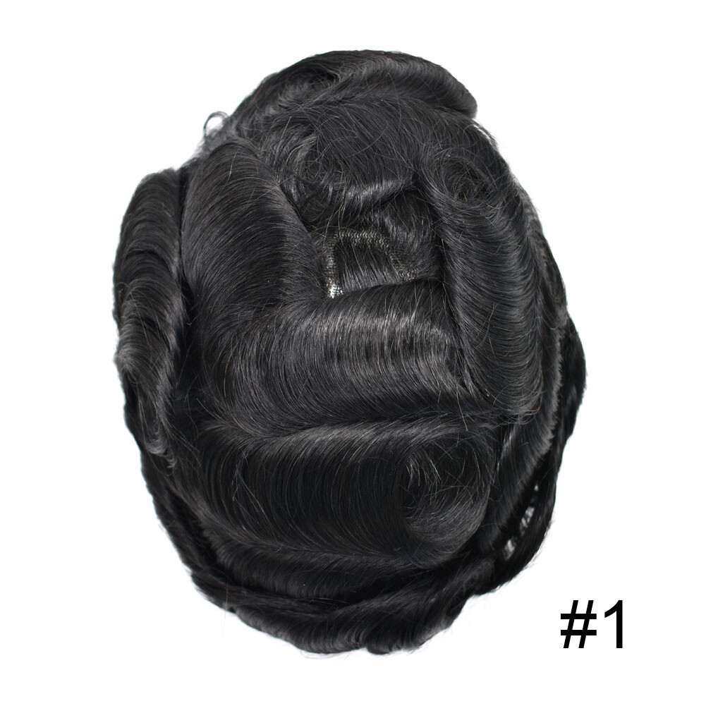 Mens Toupee Hairpiece Full Poly Skin Hair System Replacement Injected PU Men Wig