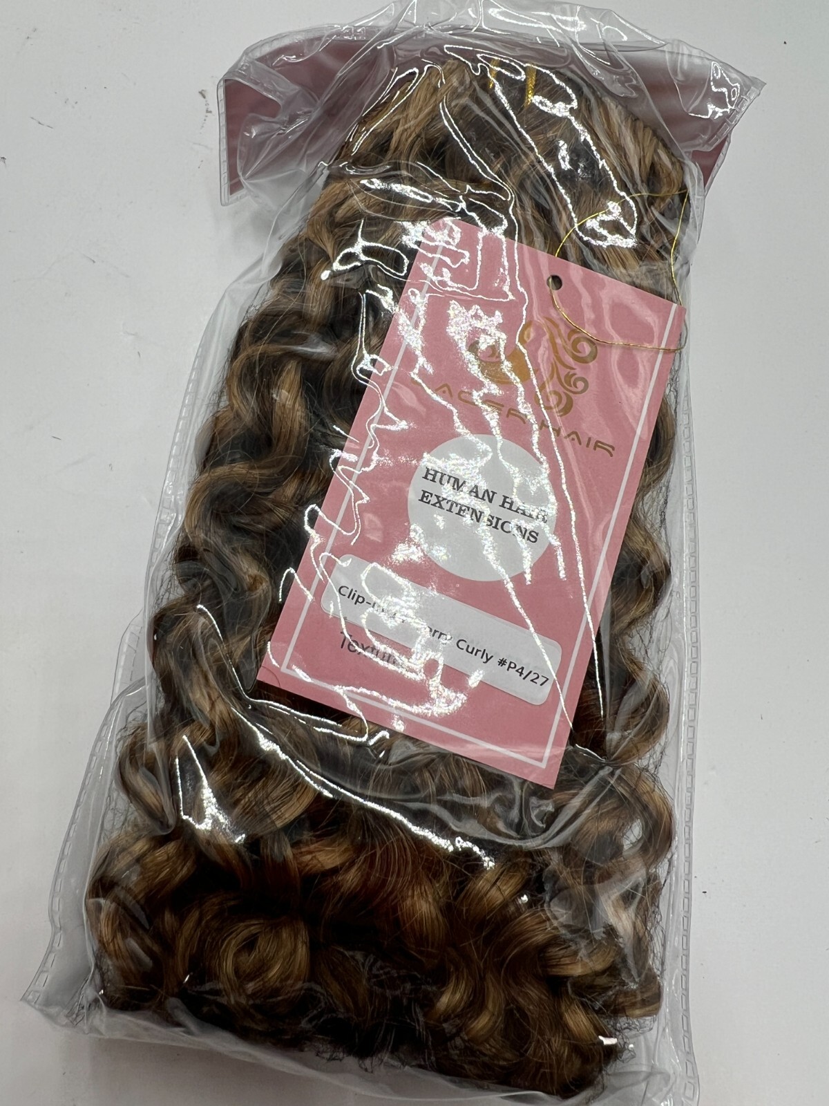 LacerHair Clip-in Jerry Curly Hair Extension 14″ with Eyelash Extension P4/27