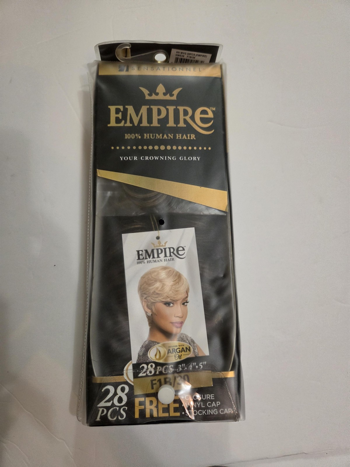 Sensationnel Empire 100% Human Hair Weave 28pcs 3-5in F1B/30 Dark Brown Auburn