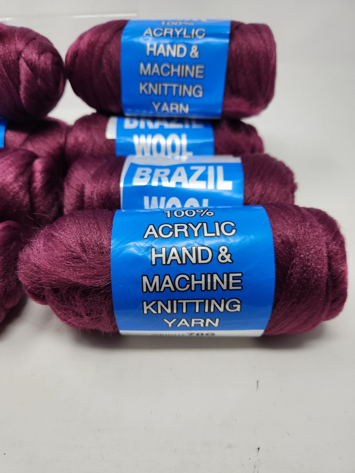 Purple Brazil Brazilian Wool Hair 70G Weight Acrylic hand machine knitting yarn