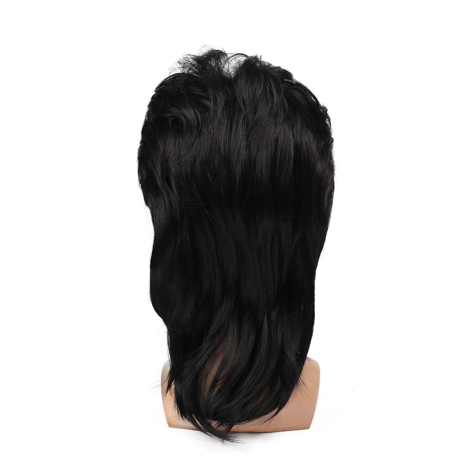 Men’s Black Mullet Cosplay Wig with Adjustable Cap – Party Ready Accessory