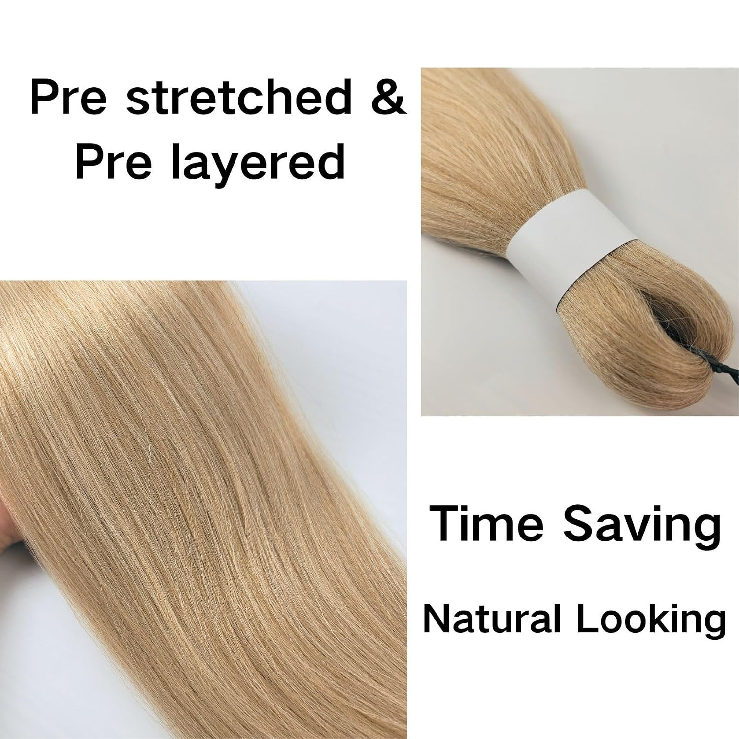 Honey White Blonde Pre-Stretched Braiding Hair – 52in, Multi-Color, Hypoaller…