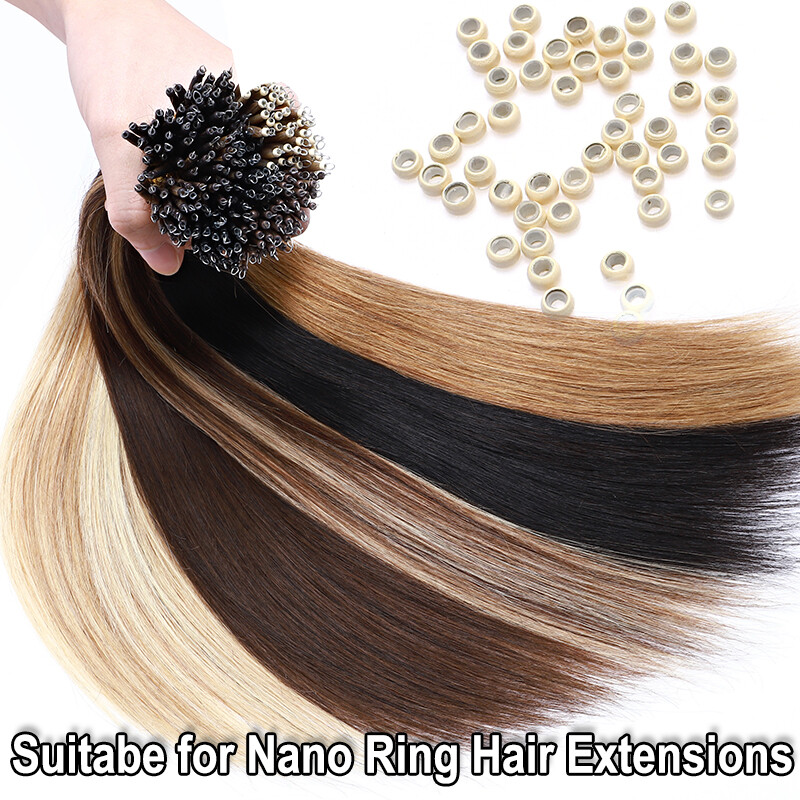Silicone Nano Rings Beads Kits Micro Loop Lined Tool for Nano Hair Extensions US