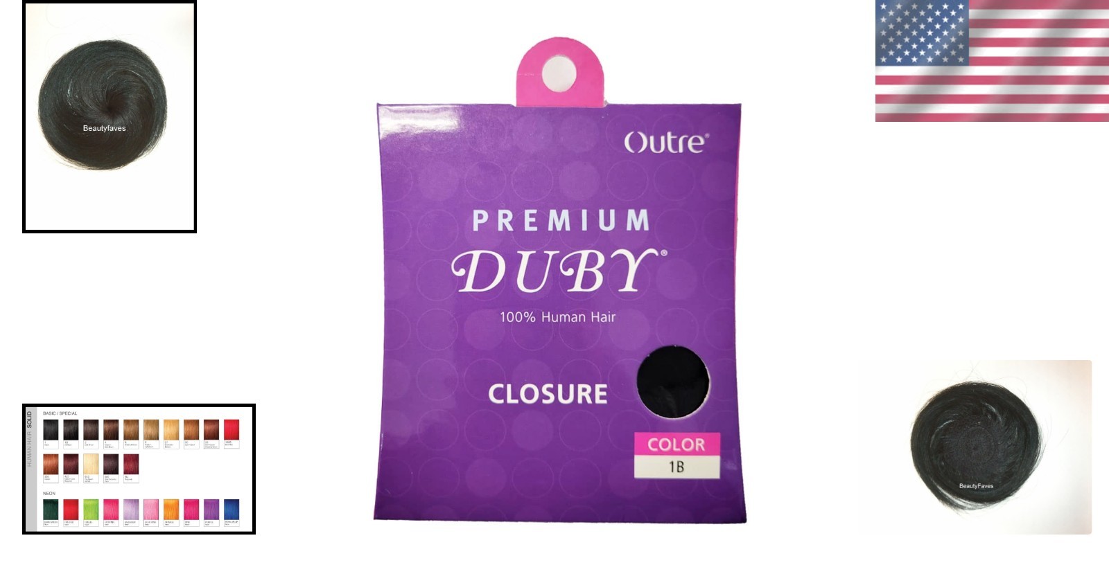 Luxurious Human Hair DUBY Closure 1B Off Black – Easy Weave Installation
