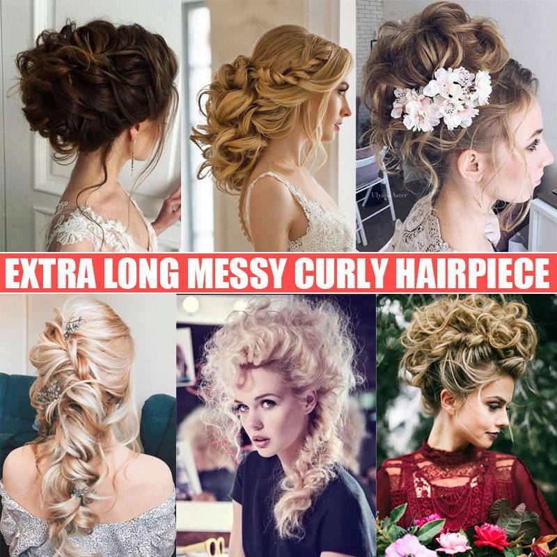 LARGE Curly Updo Messy Bun Hair Piece Scrunchie Real Long Wrap on Hair Extension