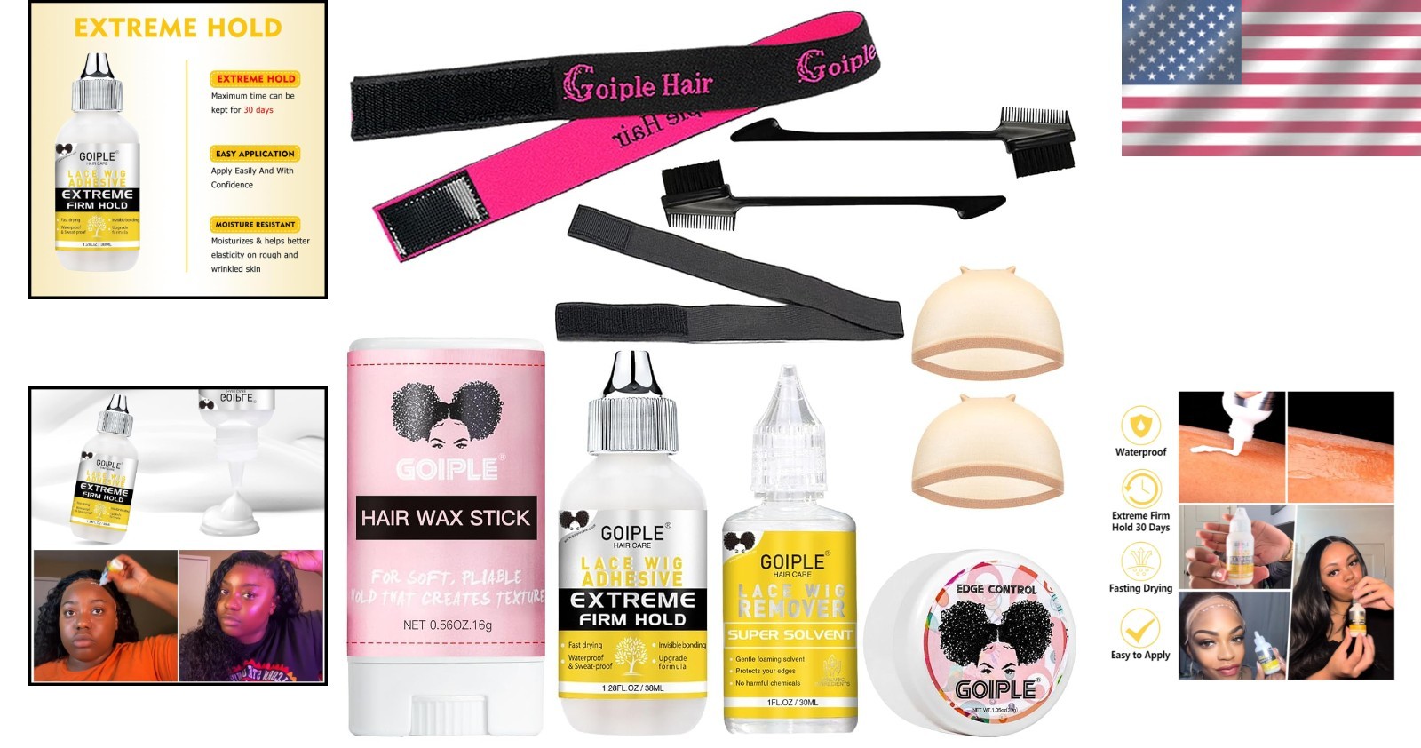 1.28oz Floral Scented Wig Glue: Easy Application Kit with Remover & Dual Brushes