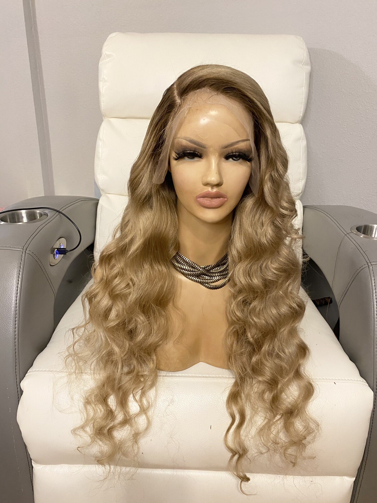 Custom Ombre Blonde Lace Wig 24 Inches 13×4 Lace Front Human Hair Wigs