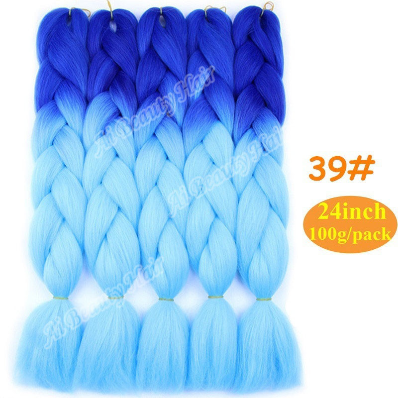 24″ 100g Straight Hair Braids Hair Synthetic Crochet Braiding Hair Extensions