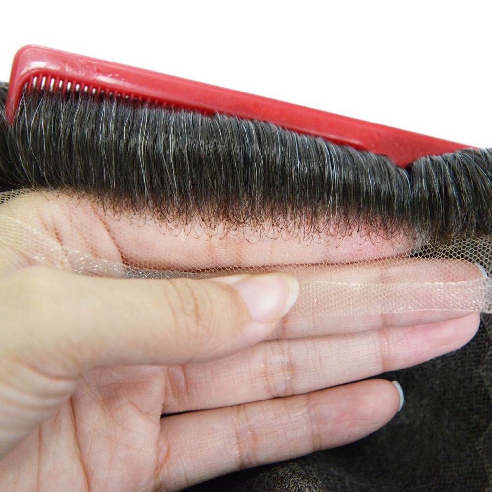 Toupee for Men Human Hair French Lace Hairpiece Q6 Human Hair System 8X10 #220