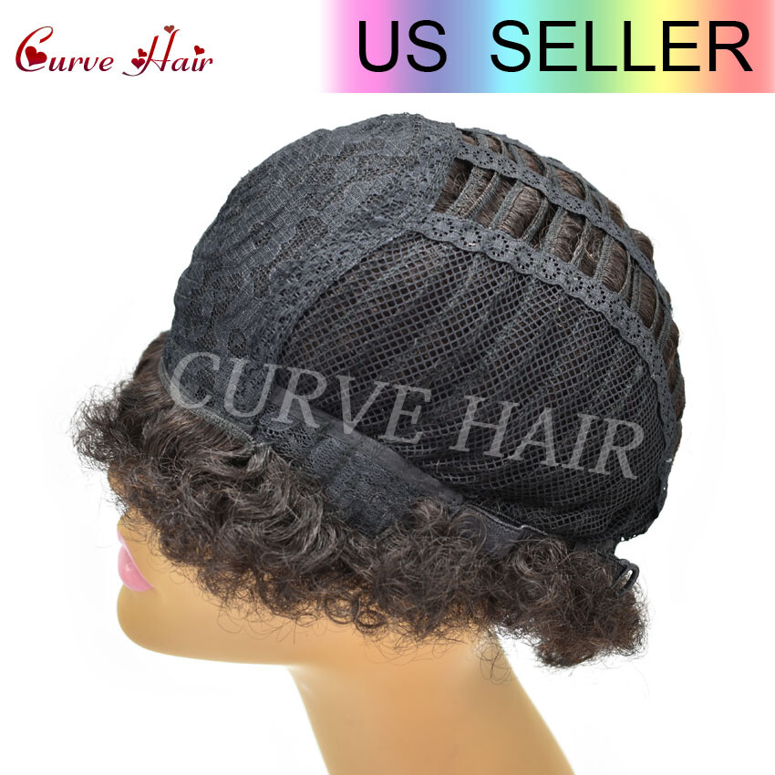 Short Afro Wig Human Hair Afro Kinky Curly Wig for Black Women Natural Brazilian