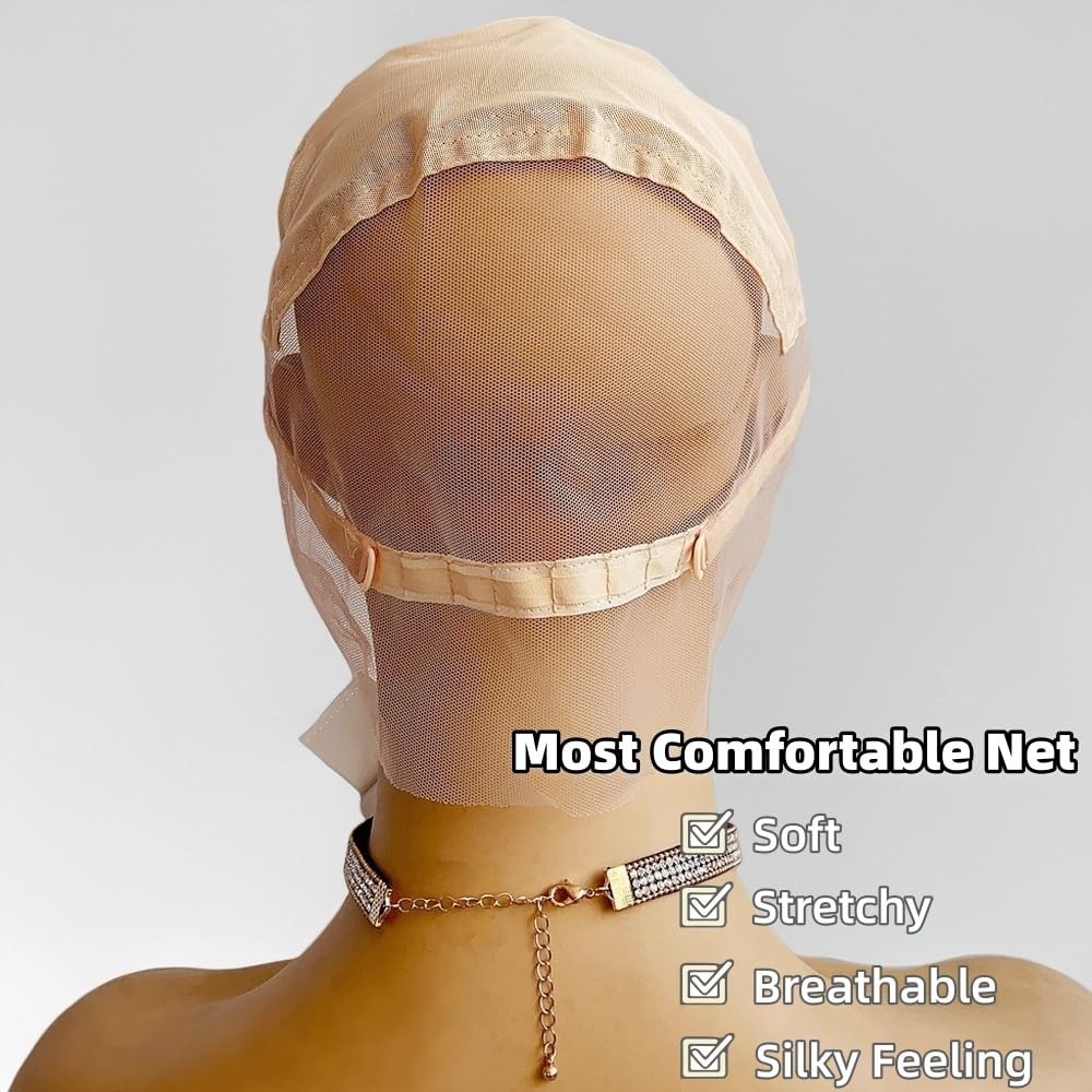 Full Lace Wig Caps for Making Wigs with Adjustable Straps Swiss Transparent L…