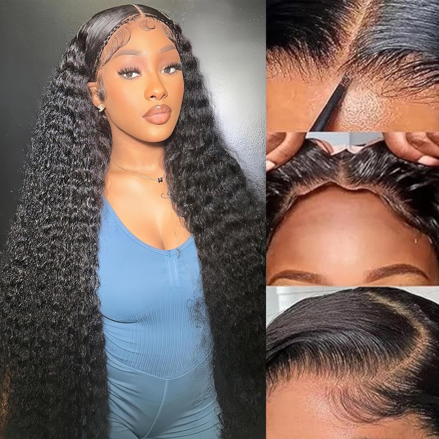 Glueless 5×5 HD Lace Closure Wig – Curly Deep Wave Human Hair for Black Women, 3