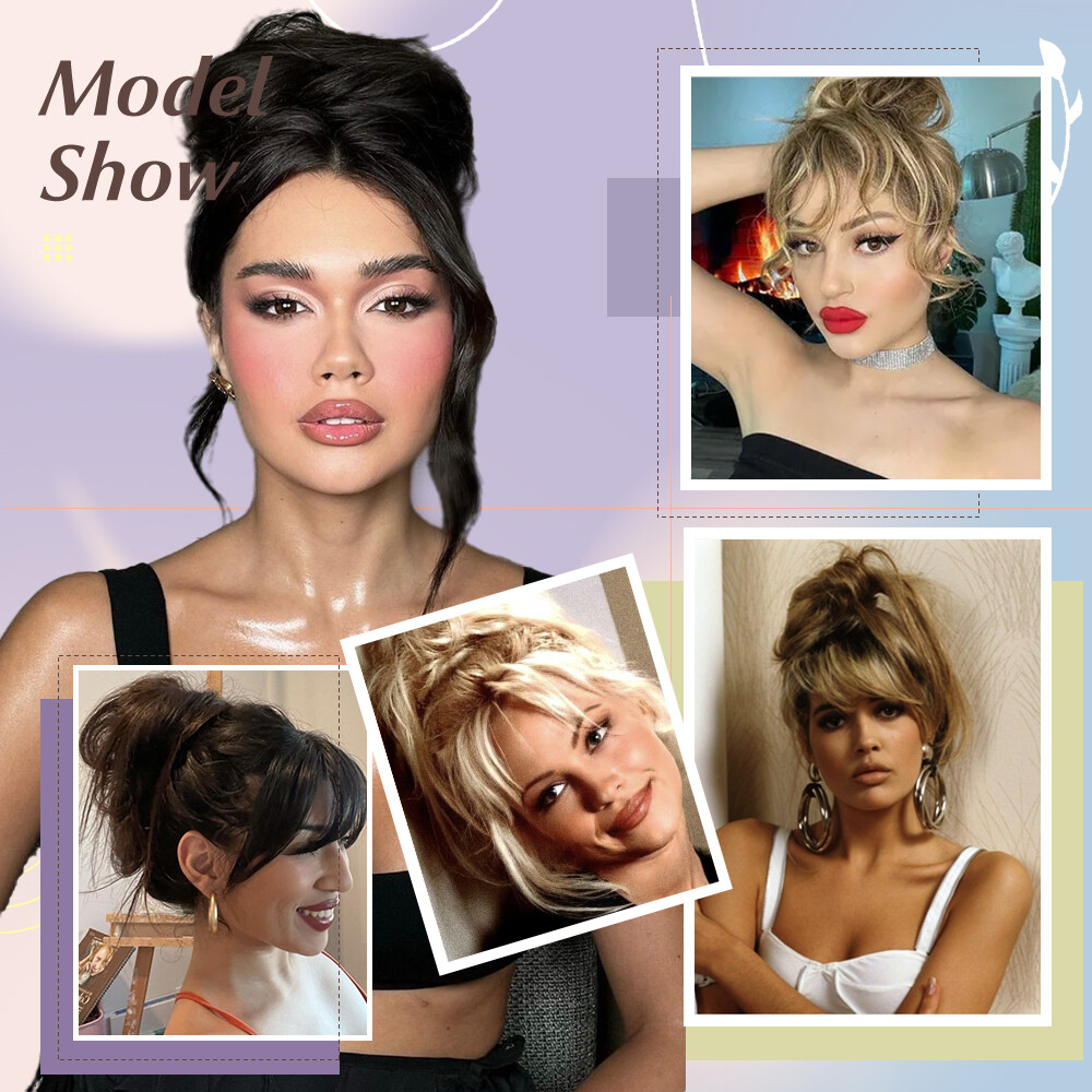 LARGE Real Thick Messy Bun Hair Piece Scrunchie Updo Wrap Extensions as Human US